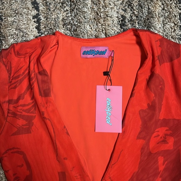 NWT Edikted Red Body Con Dress - Picture 3 of 6